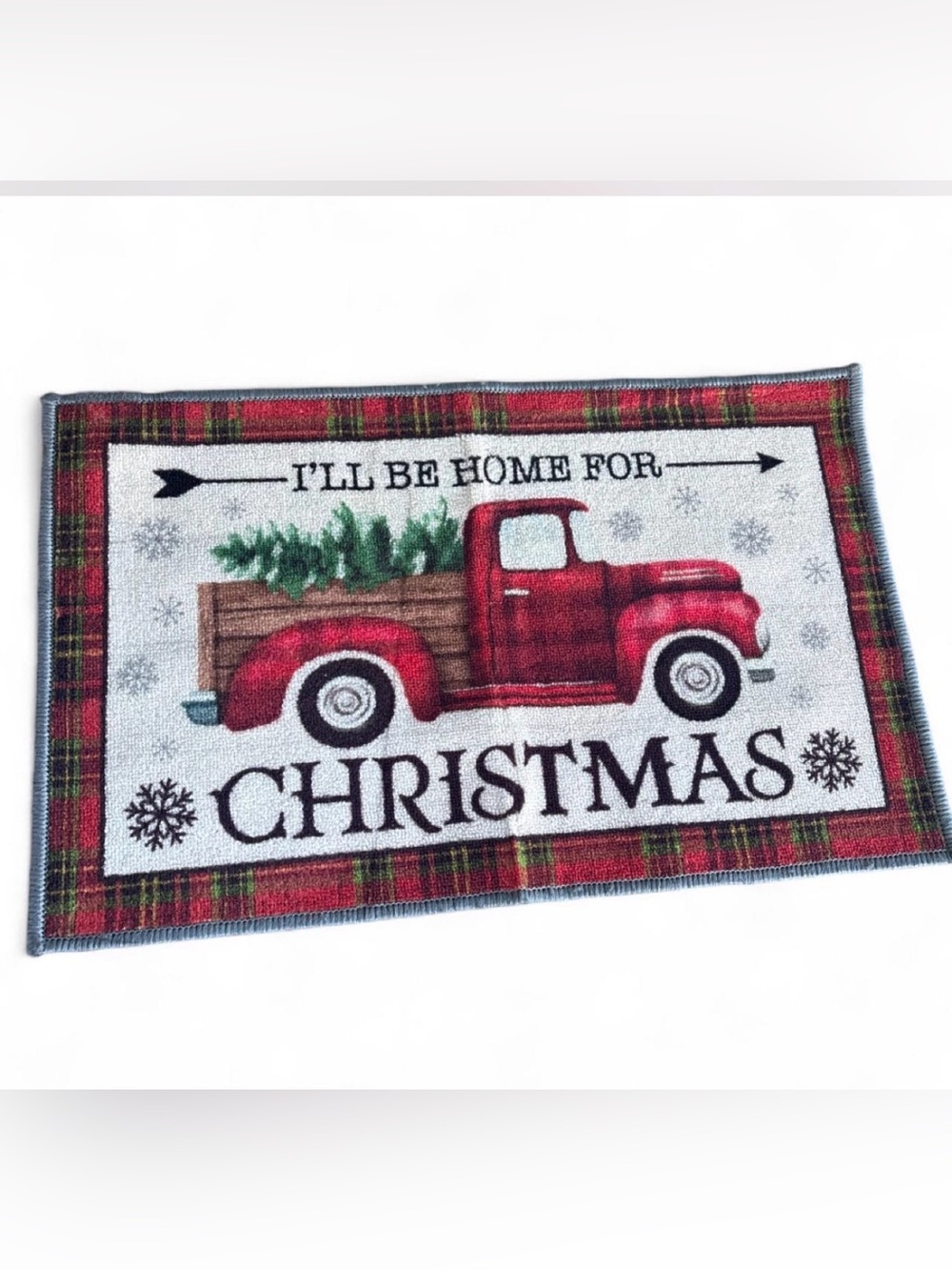 Holiday Red Truck Christmas Accent Rug - 2 of them